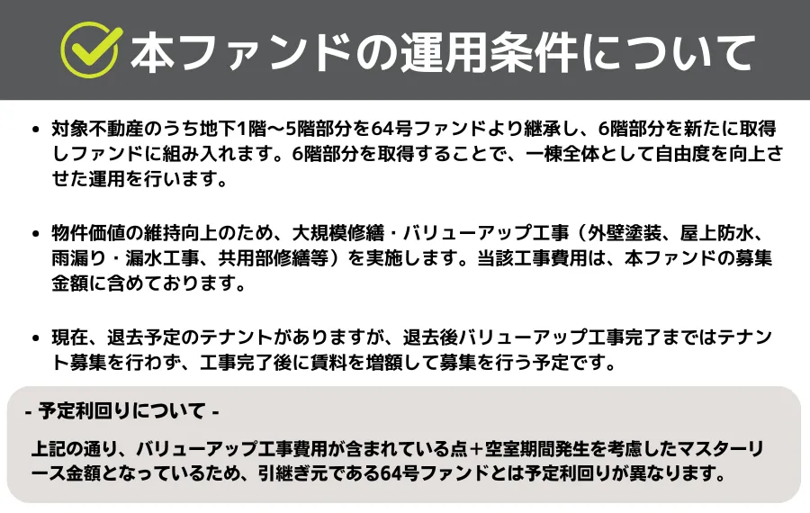 運用条件説明