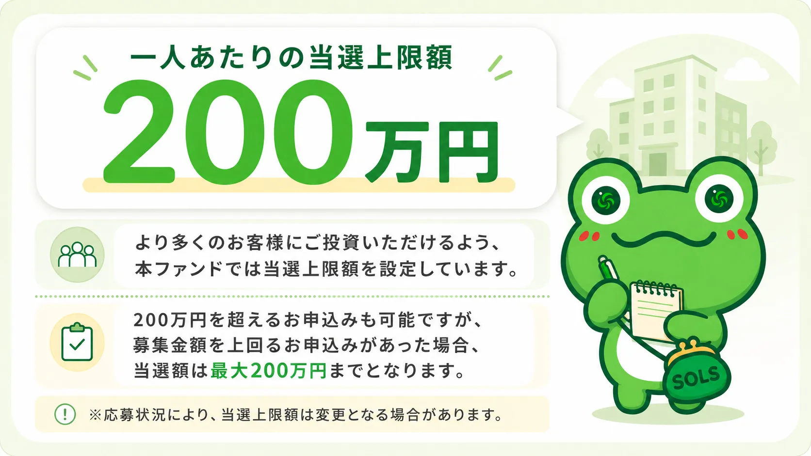 一人あたりの当選上限額