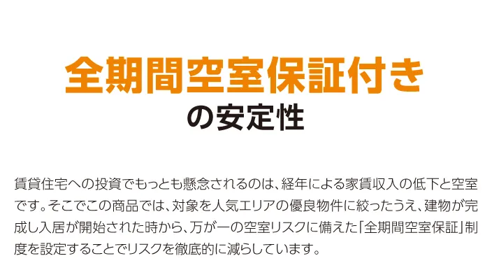 全期間空室保証付きの安定性